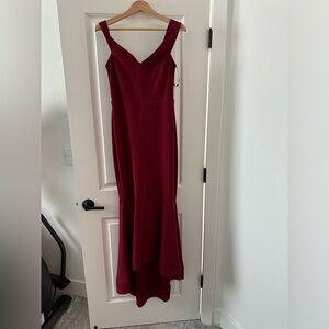Windsor Burgundy off shoulder formal dress